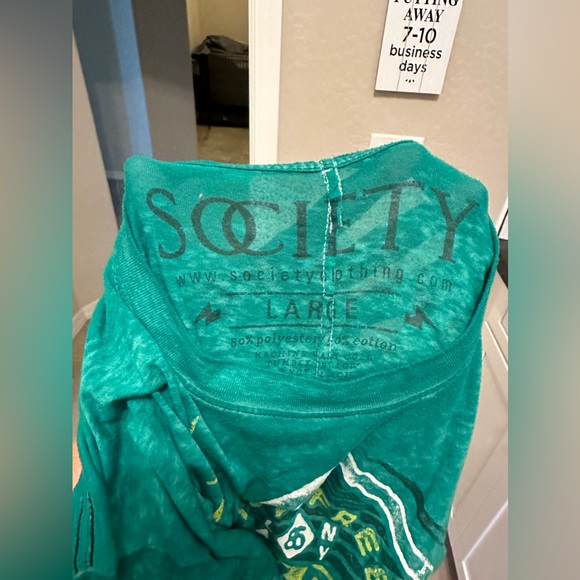Society teal green men’s t-shirt - Picture 5 of 5